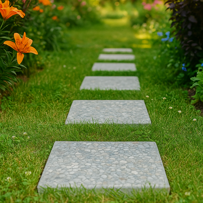 French Grey Square Paver – Durable Concrete Stepping Stone for Gardens & Pathways