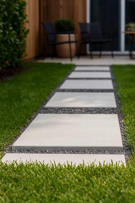 Granada White Textured Stepping Stone – Durable 12x24 Concrete Paver