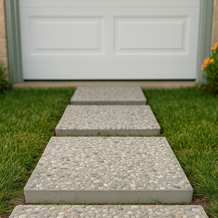 Granada White Square Paver – Durable Concrete Stepping Stone for Gardens & Landscapes