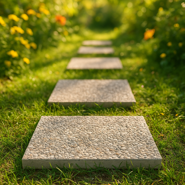 Granada White Square Paver – Durable Concrete Stepping Stone for Gardens & Landscapes