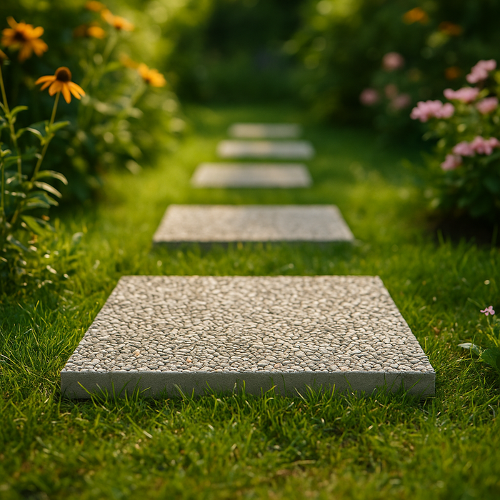 Granada White Square Paver – Durable Concrete Stepping Stone for Gardens & Landscapes