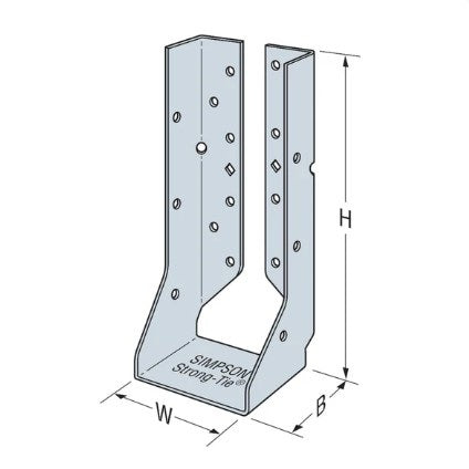 Joist Hanger 4x12 in HUCQ412-SDS Flange Face-Mount Galvanized 1