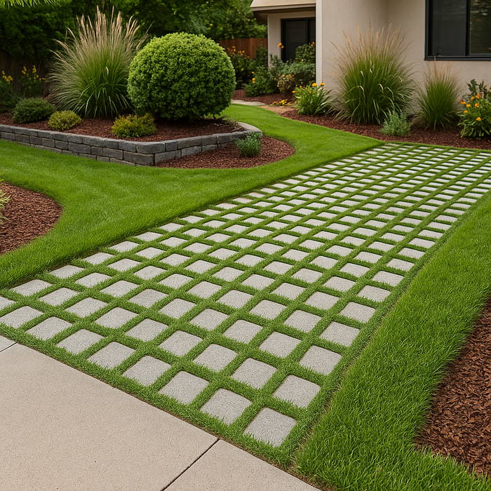 Concrete Drivable Grass Mat – 24" Shilo Tan Permeable Paver