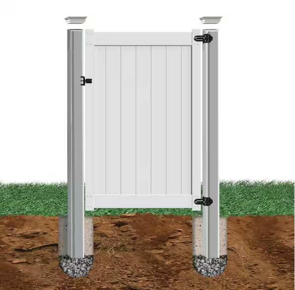 Insert Fence Post 5 in. x 5 in. x 106 in. Aluminium Gate Metal