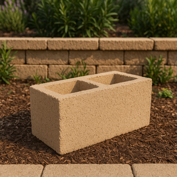 Versatile standard-size construction block for retaining walls and industrial projects