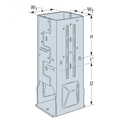 Post Bracket 6x6 in MPB66Z Moment Post Base ZMAX Coating 2