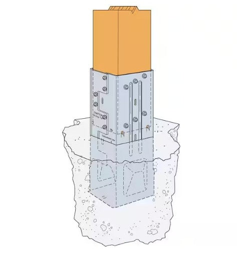 Post Bracket 6x6 in MPB66Z Moment Post Base ZMAX Coating 4