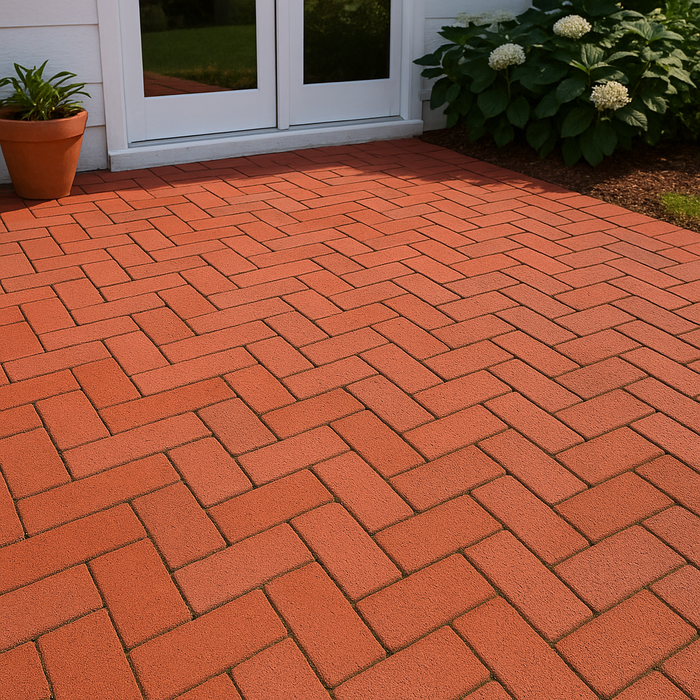 Outdoor Solid Clay Paver – Red Flashed Finish for Landscaping