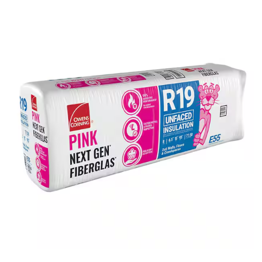 Batt R-19 15 in. x 93 in. (77.5 sq. ft.) Unfaced Fiberglass Insulation 