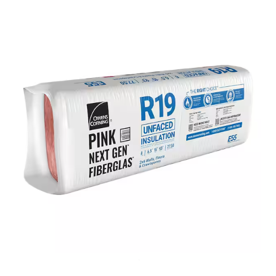 Batt R-19 15 in. x 93 in. (77.5 sq. ft.) Unfaced Fiberglass Insulation 