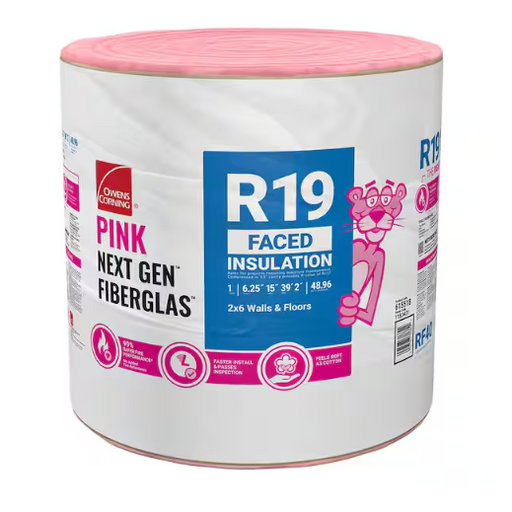 Roll R-19 15 in. x 32 ft. (40 sq.ft.) Faced Fiberglass Insulation 