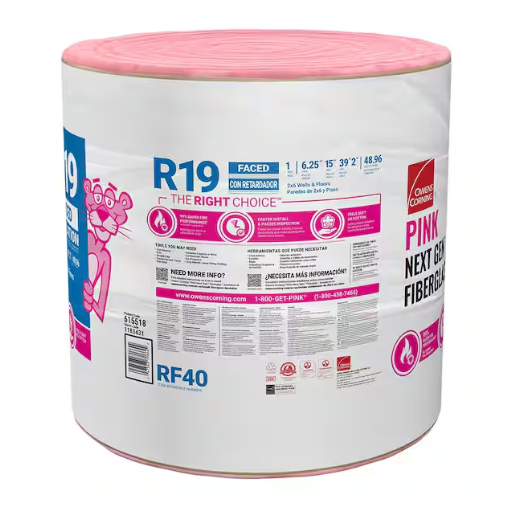 Roll R-19 15 in. x 32 ft. (40 sq.ft.) Faced Fiberglass Insulation 