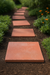 Vibrant Red Concrete Stepping Stone – Smooth Square Finish for Outdoor Paths
