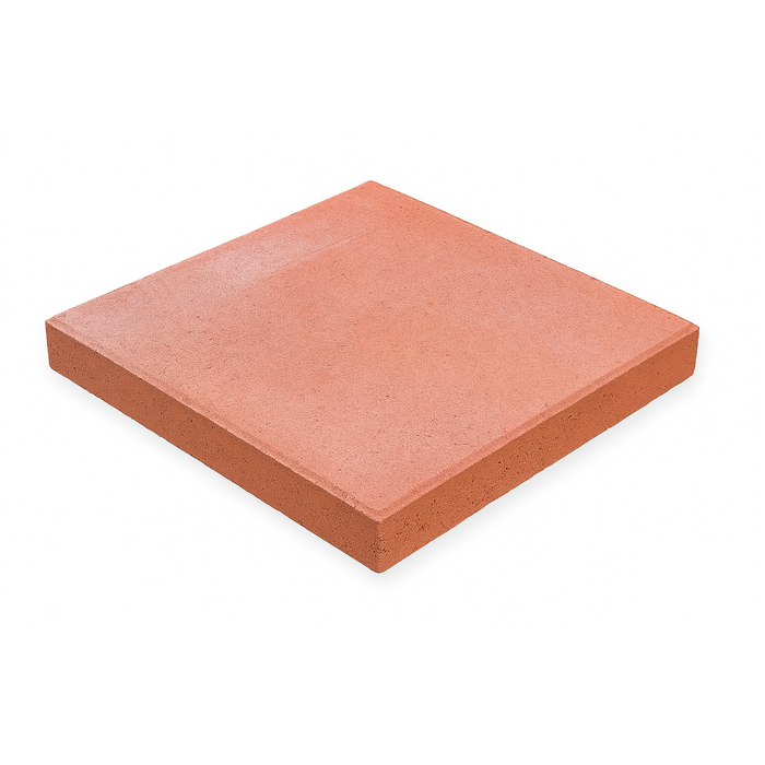 Bold Red Concrete Stepping Stone – Square Design for Garden Accents & Landscaping