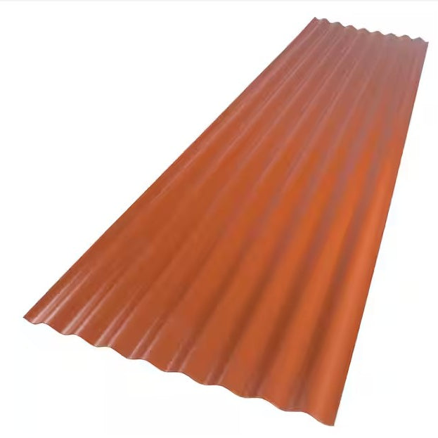 Roof Panel 26 in. x 8 ft. Corrugated Foam Polycarbonate Red Brick