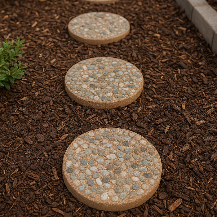 Santa Fe Buff 12" Round Concrete Stepping Stone – Aggregate Finish