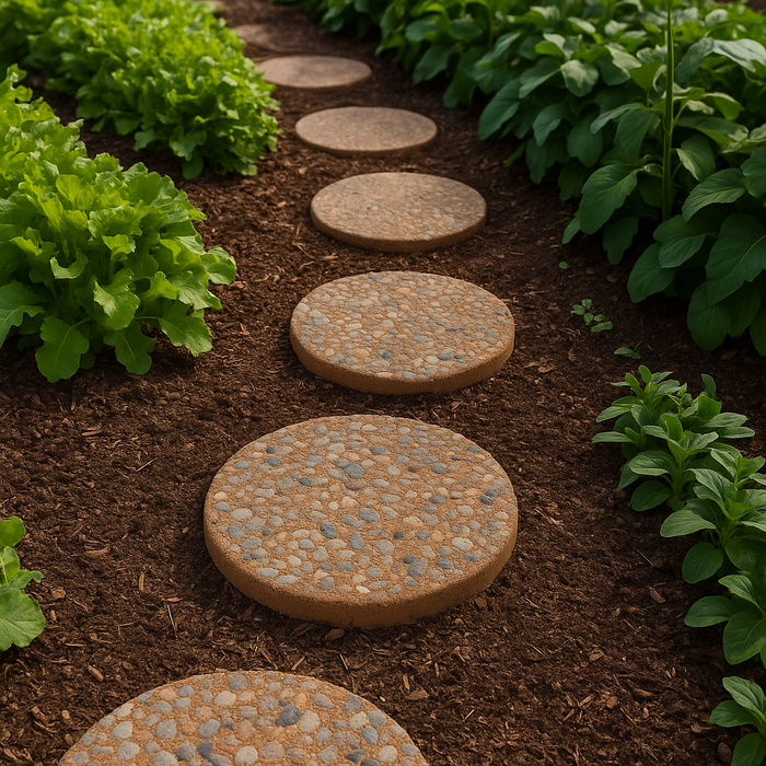 Santa Fe Buff 24" Round Concrete Stepping Stone – Aggregate Finish