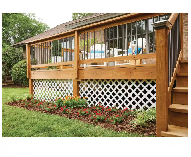 Vinyl Lattice Panel 4 ft. x 8 ft. White Classic Dimond