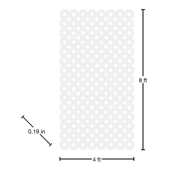Vinyl Lattice Panel 4 ft. x 8 ft. White Classic Dimond