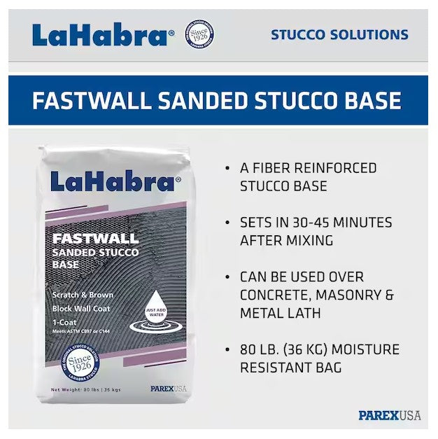 Stucco Base Gray 1-Cost Fast Setting (80 lb.) LaHabra