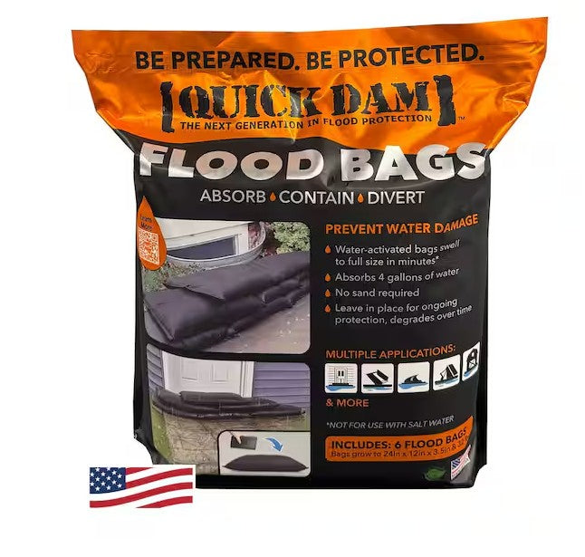 Flood Bags Barrier 1 ft. x 10 ft. (6-Pack) Water Activated