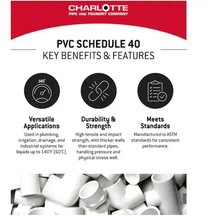 PVC Pipe  4 in. x 10 ft. Schedule 40 DWV
