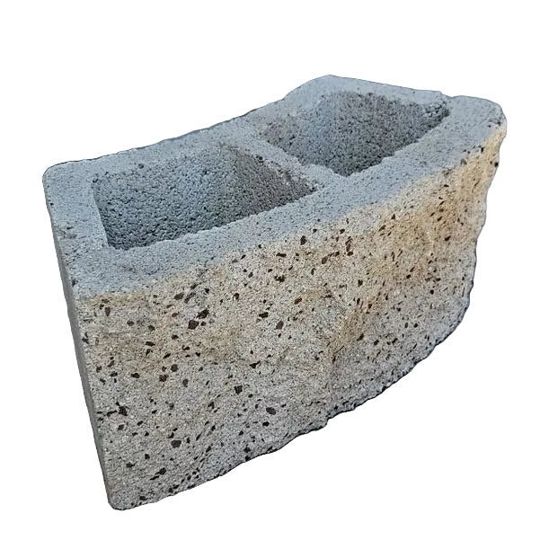 Wall Block 8 in. x 8 in. x 16 in. Grey S1S Split 2 ft Radius Concrete