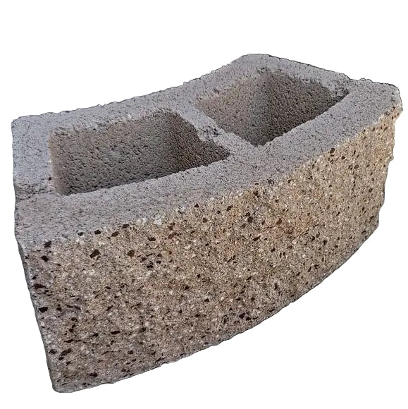 Wall Block 8 in. x 8 in. x 16 in. Tan S1S Split 2 ft Radius Concrete