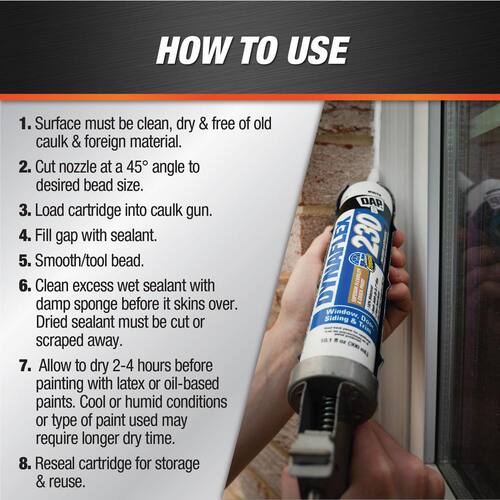 Elastomeric Sealant, Dynaflex 230, Premium, Almond, Exterior/Interior, Window, Door and Trim, 10.1 oz.