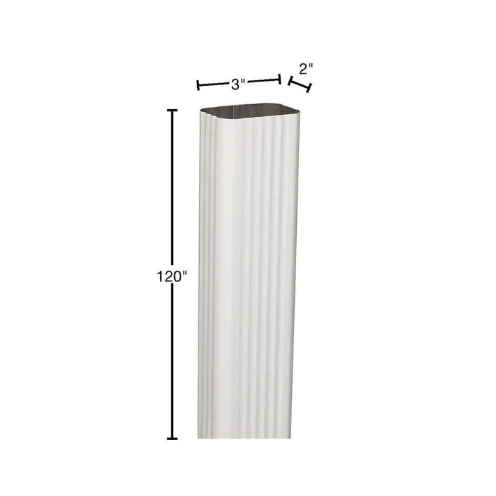 Rain Diverters 2 in. x 3 in. x 10 ft. Downspout Aluminum White