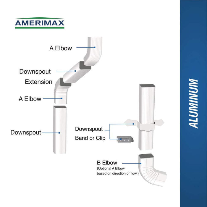 Rain Diverters 2 in. x 3 in. x 10 ft. Downspout Aluminum White