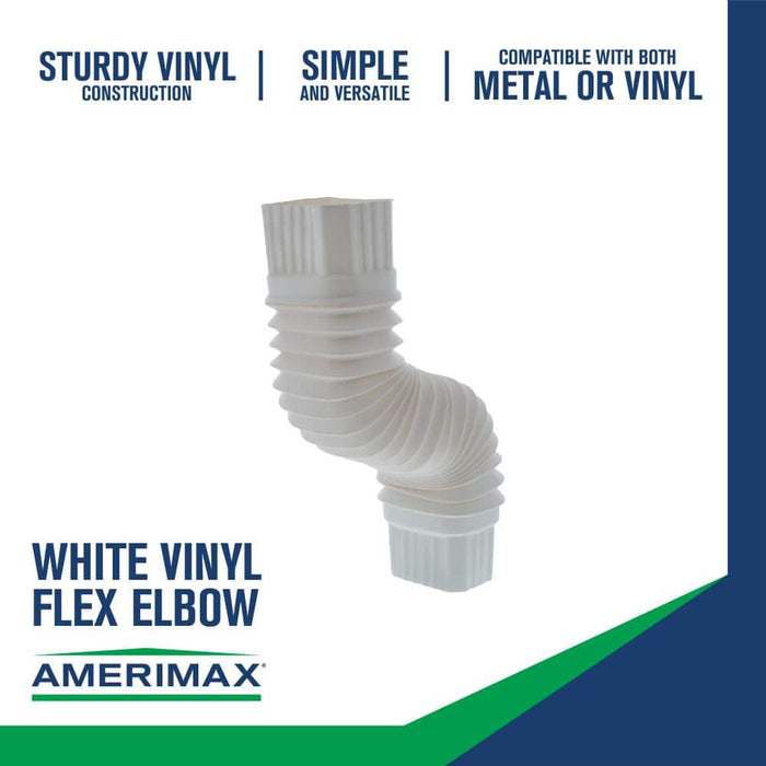 Gutter Elbow-Flex 2 in. x 3 in. Downspout PVC White