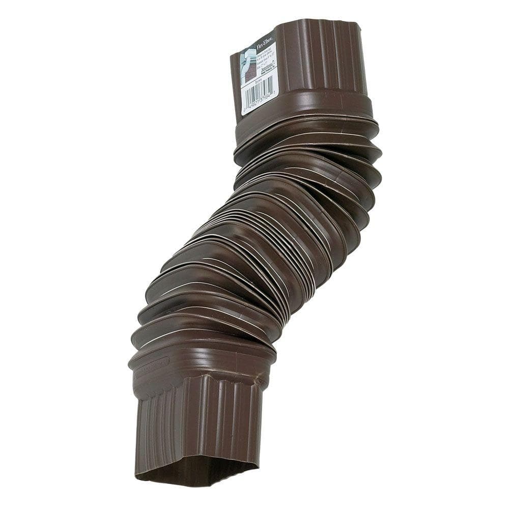 Gutter Elbow-Flex 2 in. x 3 in. Downspout PVC Brown Same-Day Delivery