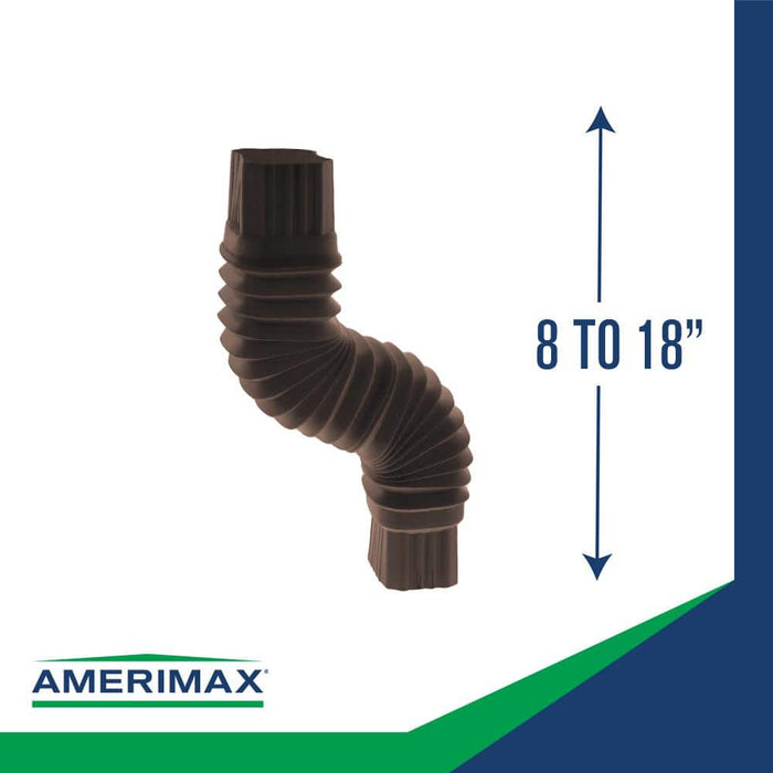 Gutter Elbow-Flex 2 in. x 3 in. Downspout PVC Brown