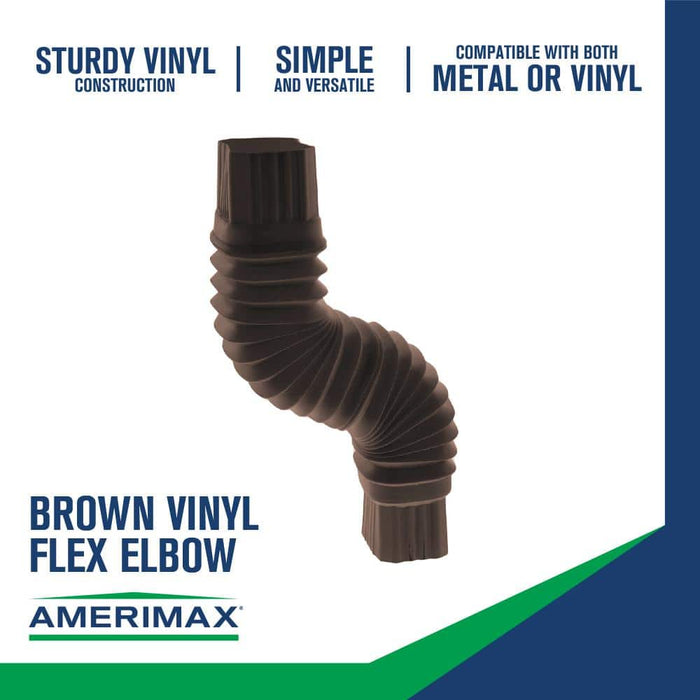 Gutter Elbow-Flex 2 in. x 3 in. Downspout PVC Brown