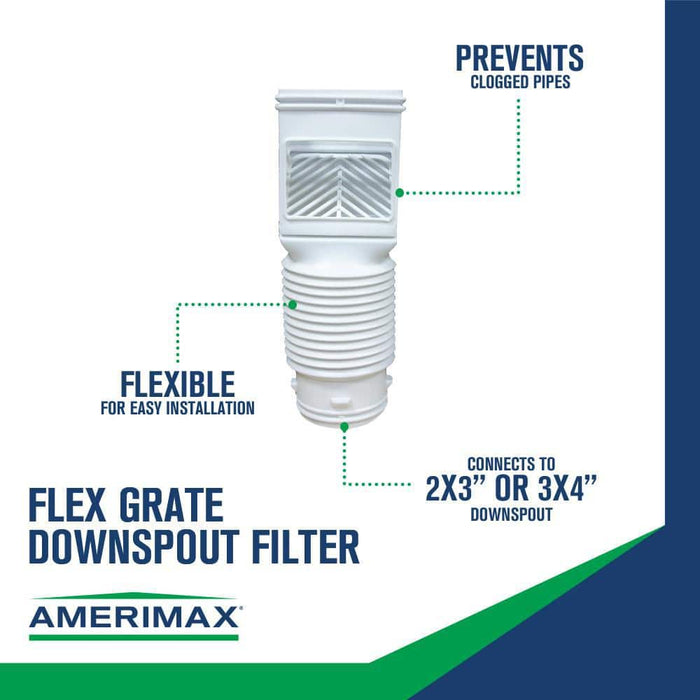 Rain Diverters 3 in. x 4 in. Downspout Filter PVC White