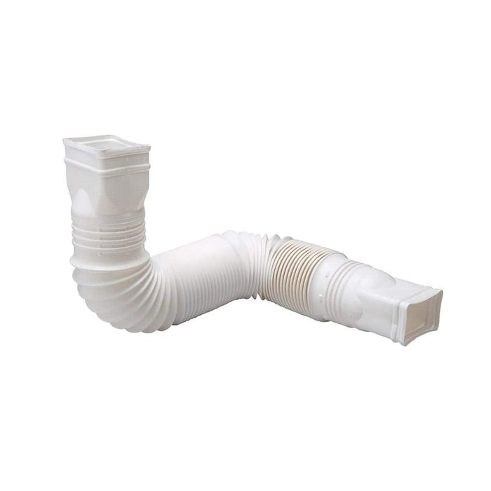 Rain Diverters 3 in. x 4 in. x 24 in. Downspout Extension PVC White