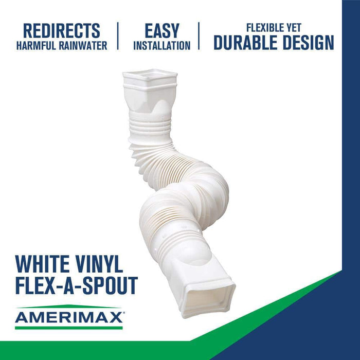 Rain Diverters 3 in. x 4 in. x 24 in. Downspout Extension PVC White