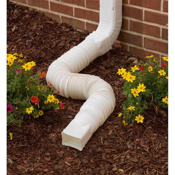 Rain Diverters 3 in. x 4 in. x 24 in. Downspout Extension PVC White