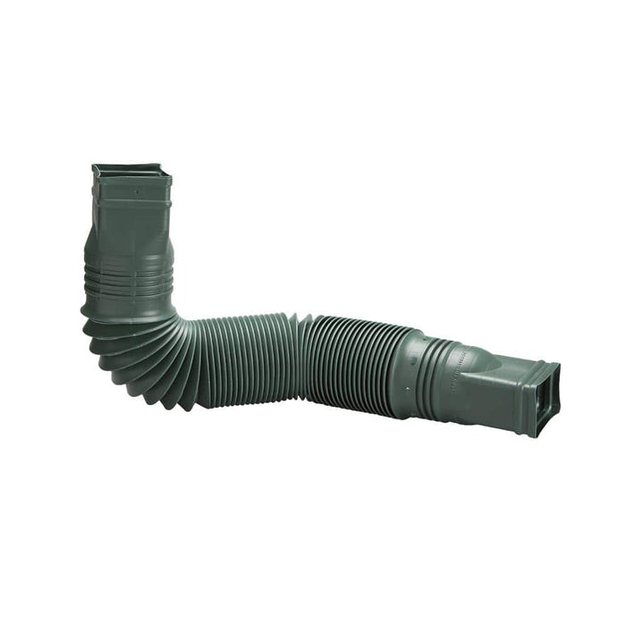 Rain Diverters 3 in. x 4 in. x 24 in. Downspout Extension PVC Green