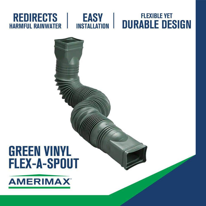 Rain Diverters 3 in. x 4 in. x 24 in. Downspout Extension PVC Green