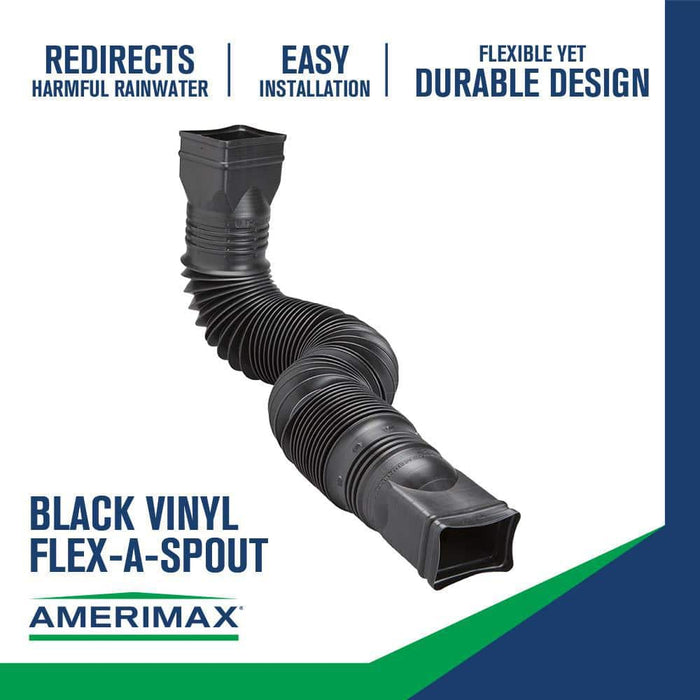 Rain Diverters 3 in. x 4 in. x 24 in. Downspout Extension PVC Black