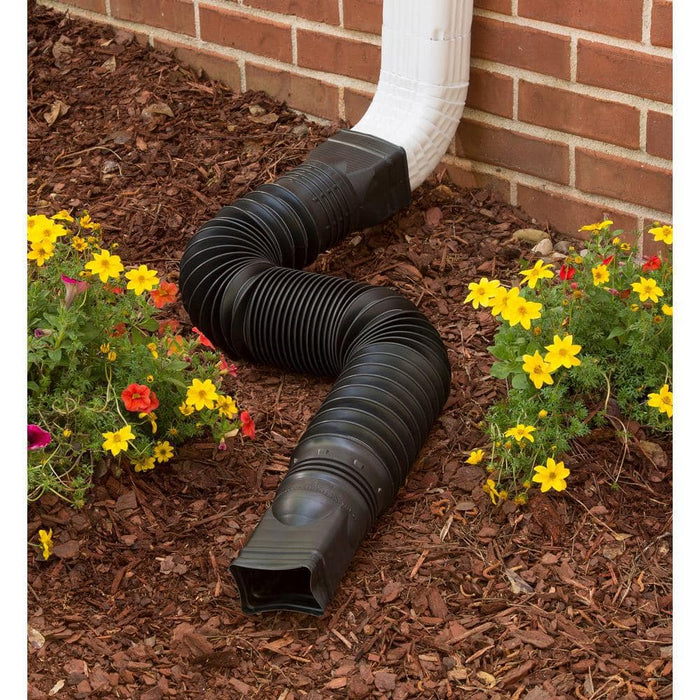 Rain Diverters 3 in. x 4 in. x 24 in. Downspout Extension PVC Black