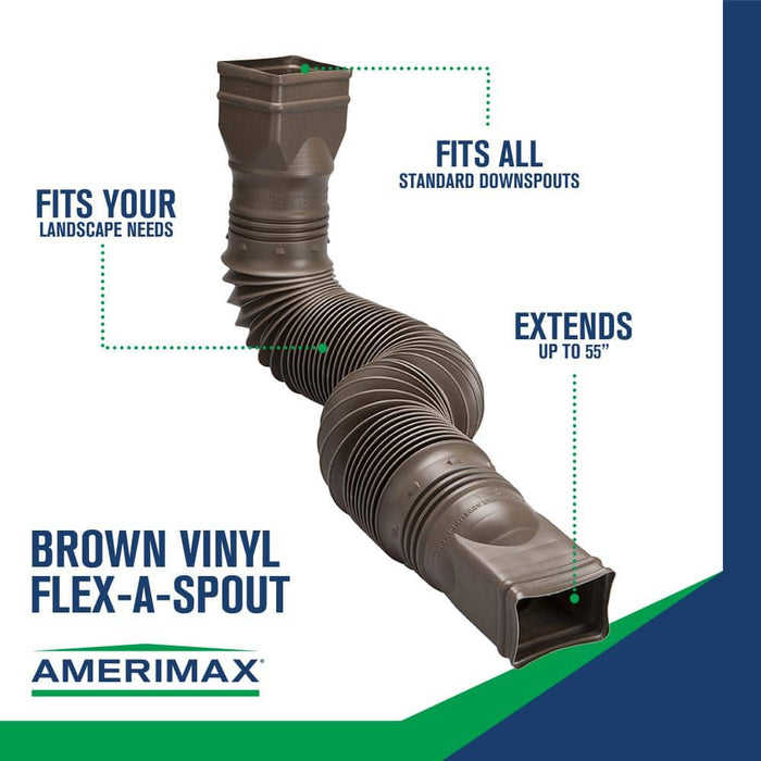 Rain Diverters 3 in. x 4 in. x 24 in. Downspout Extension PVC Brown