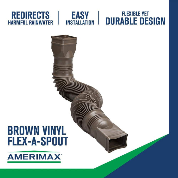 Rain Diverters 3 in. x 4 in. x 24 in. Downspout Extension PVC Brown