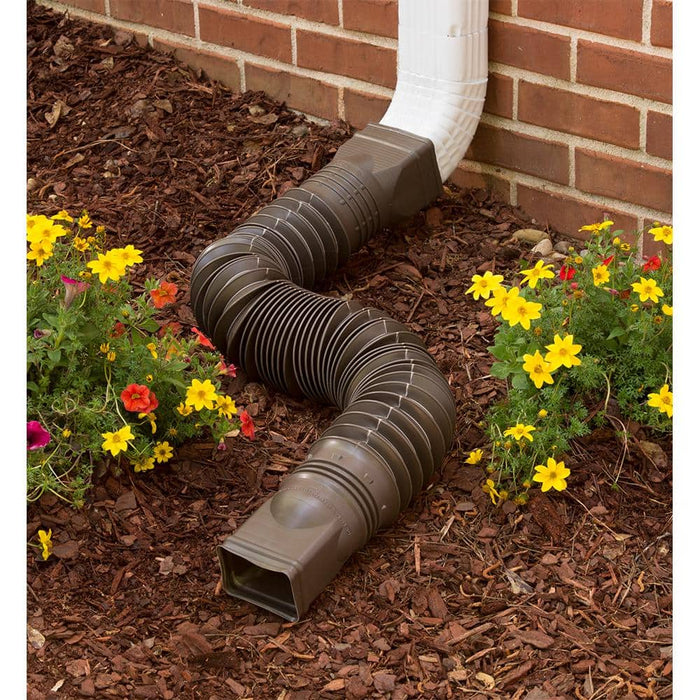 Rain Diverters 3 in. x 4 in. x 24 in. Downspout Extension PVC Brown