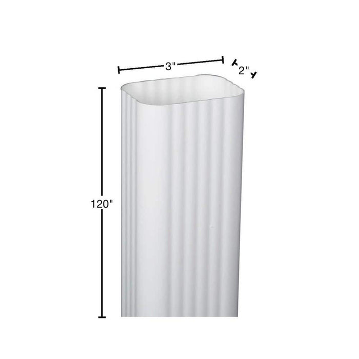 Rain Diverters 2 in. x 3 in. x 10 ft. Downspout Vinyl White