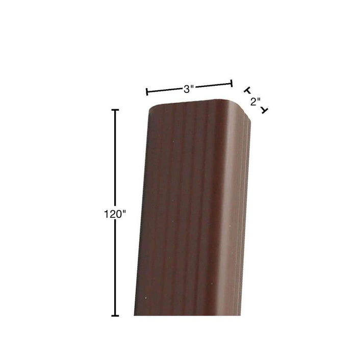 Rain Diverters 2 in. x 3 in. x 10 ft. Downspout Vinyl Brown