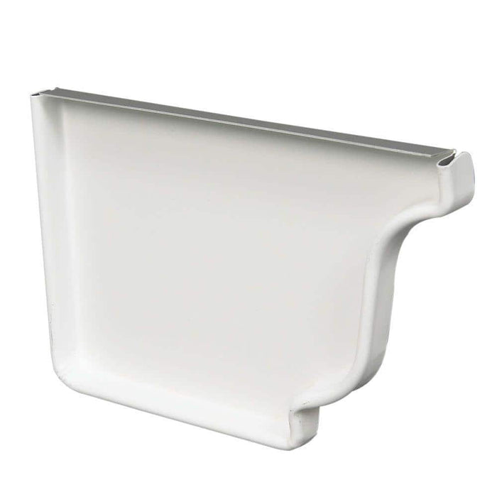 Gutter Clips 5 in. Left End Cap Aluminum White