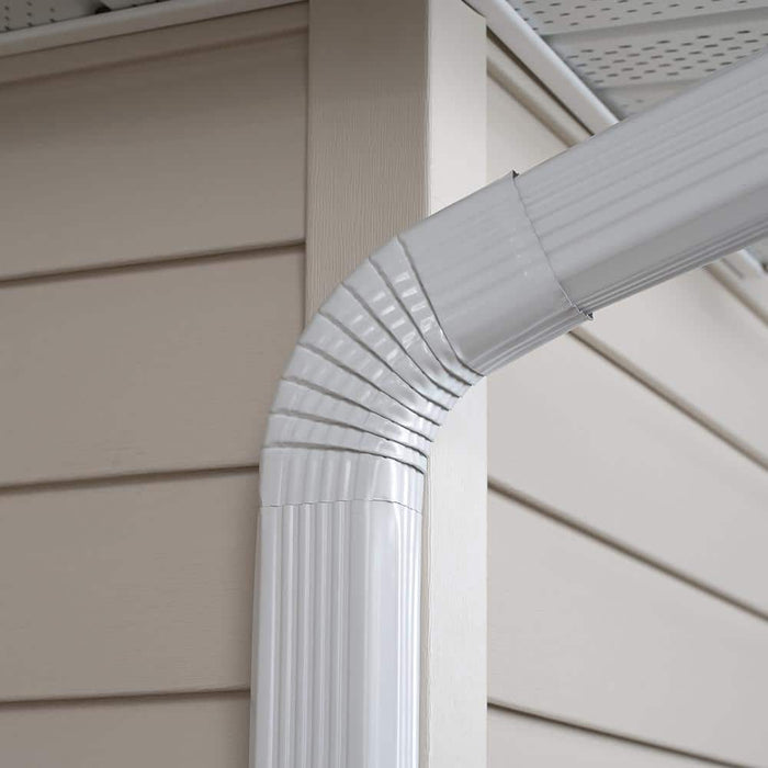 Gutter Elbow-B 2 in. x 3 in. Downspout Aluminum White